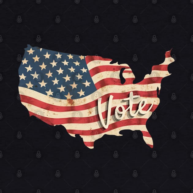 Vote - USA Flag Vintage by SOS@ddicted